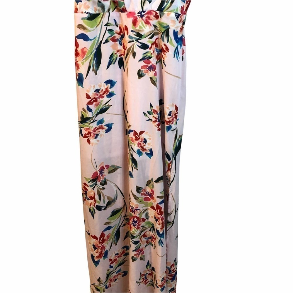 Lush floral draped front side split maxi dress size small - Picture 11 of 11